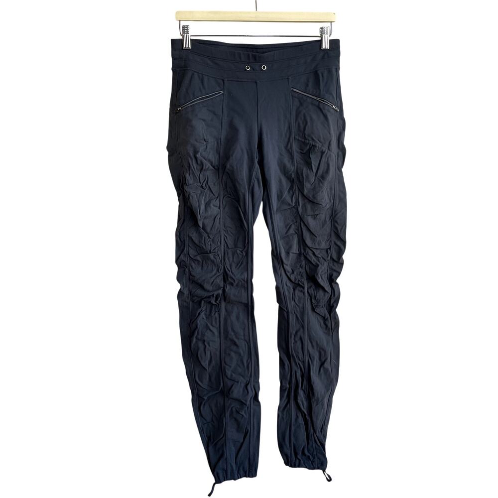 Athleta dark gray hiking pants women's XS nylon trousers pockets‎ no drawstring